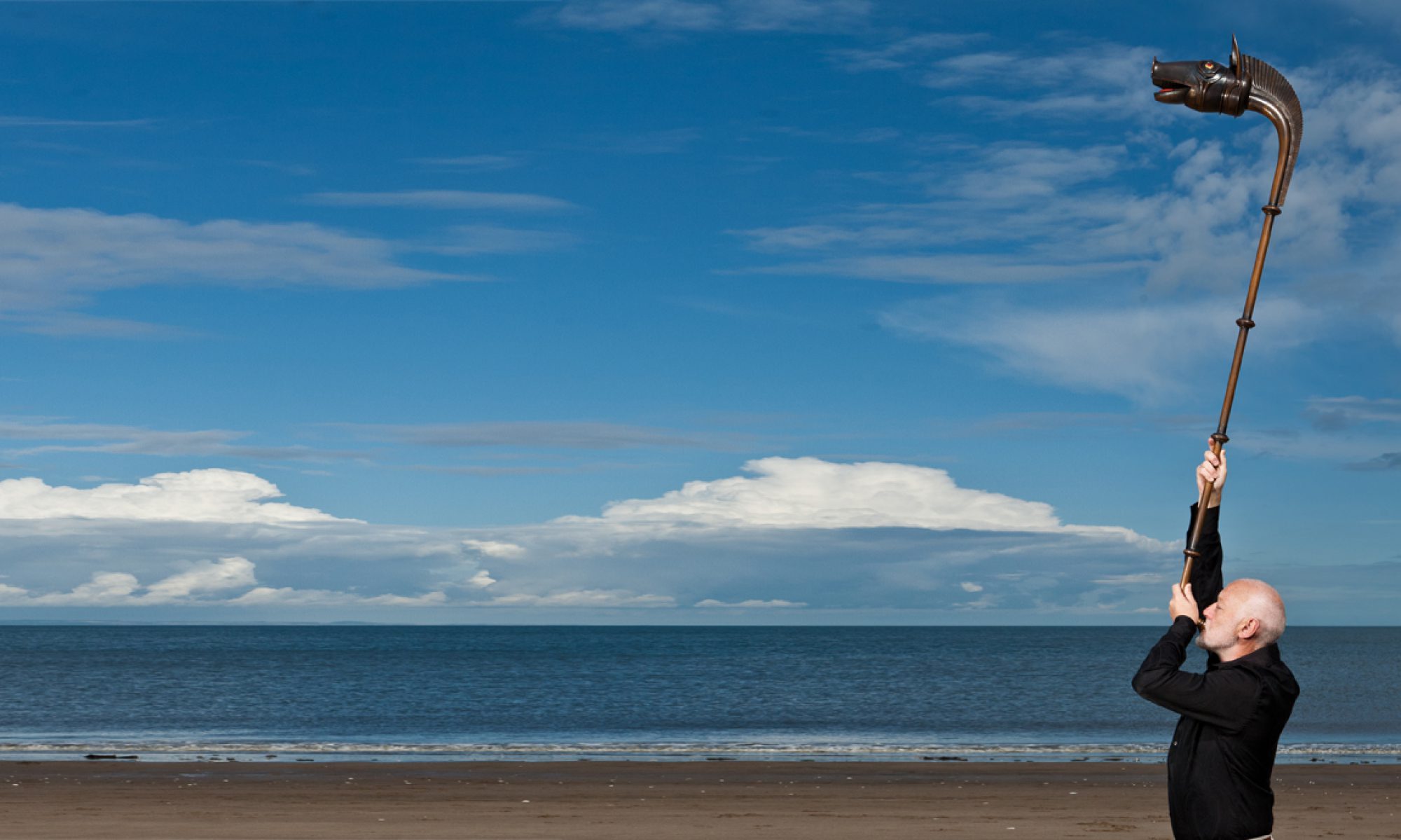 John Kenny with Deskford Carnyx